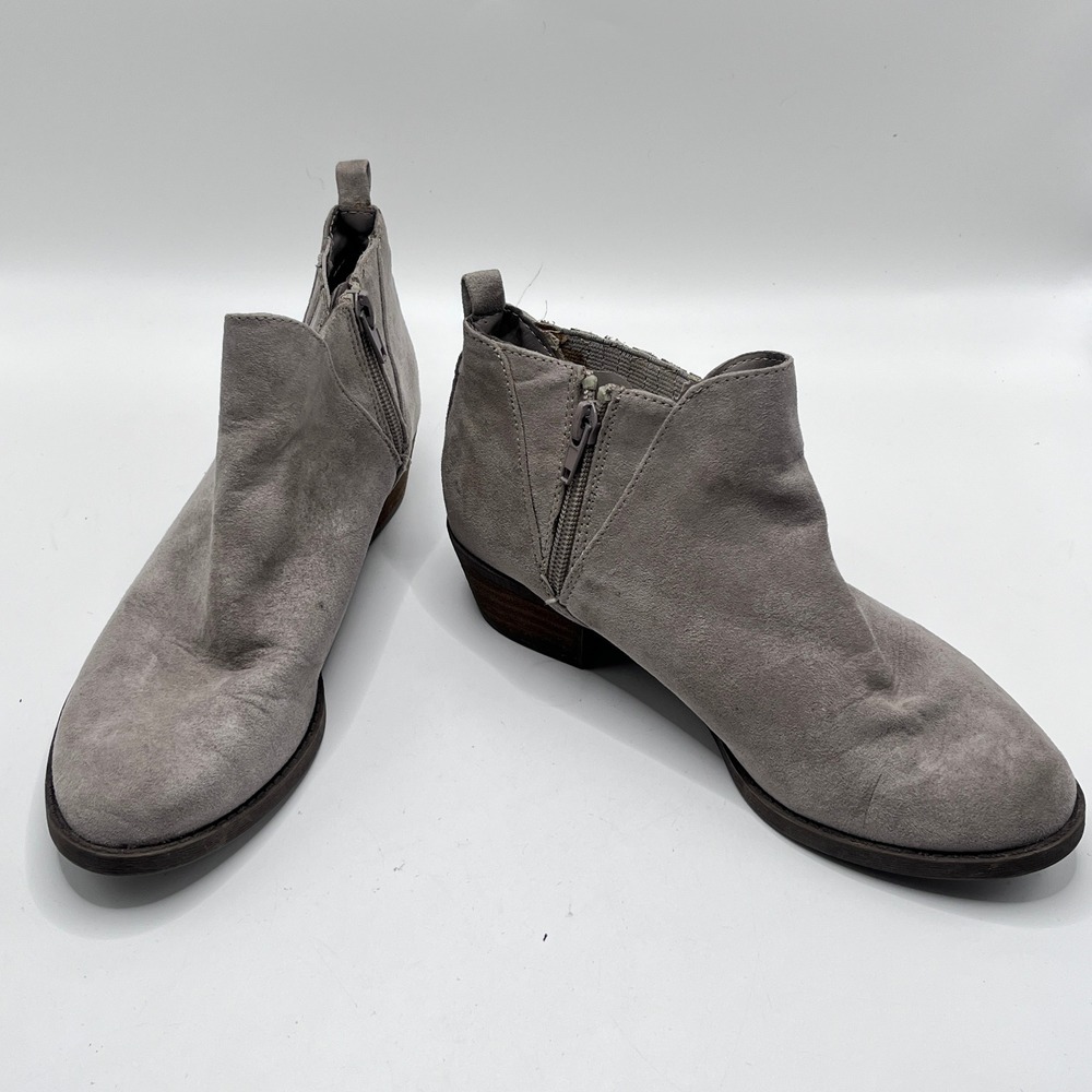 Carlos by Carlos Santana Bryce Grey Faux Suede Ankle Booties Womens 6M